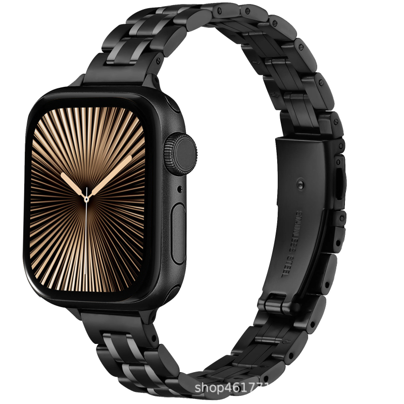 Nerūsējošā tērauda siksna Apple Watch, minimālistisks stils, 14 mm interfeiss, saliekamā sprādze, svars 60 g