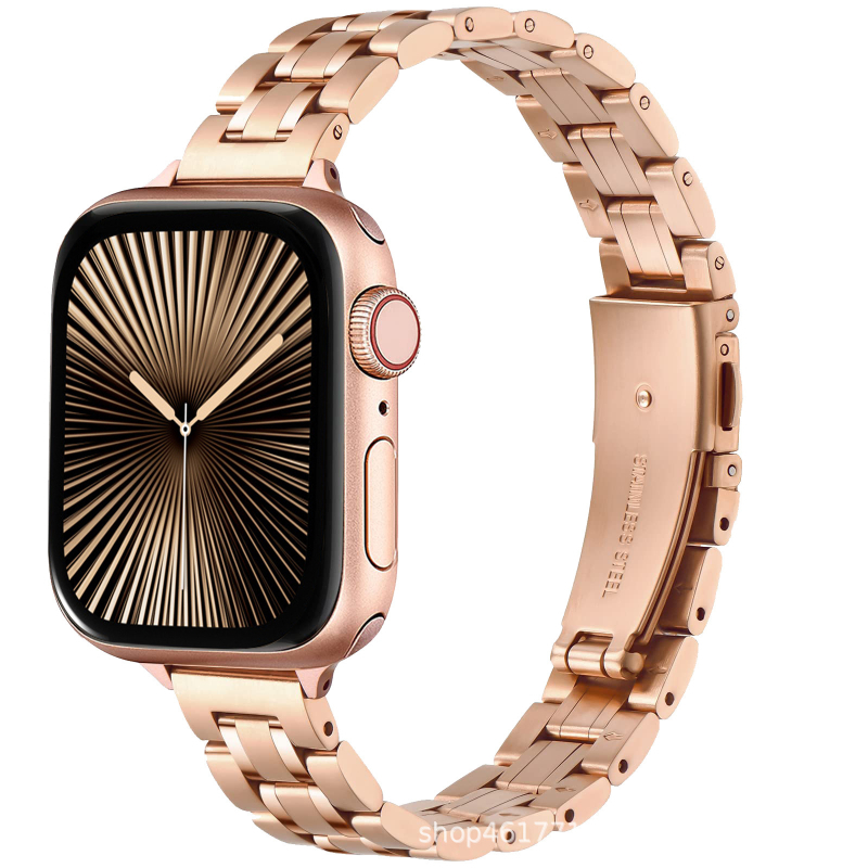 Nerūsējošā tērauda siksna Apple Watch, minimālistisks stils, 14 mm interfeiss, saliekamā sprādze, svars 60 g