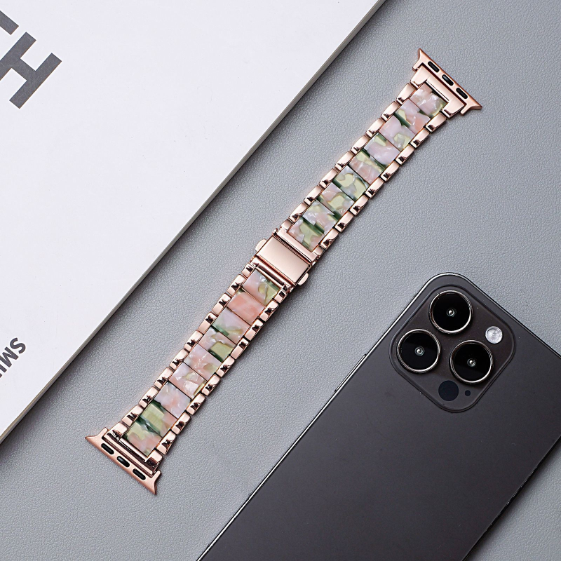 Metāla siksna Apple Watch ar salokāmu sprādzi, saderīga ar Apple Watch, zīmols Jin yi, moderns stils