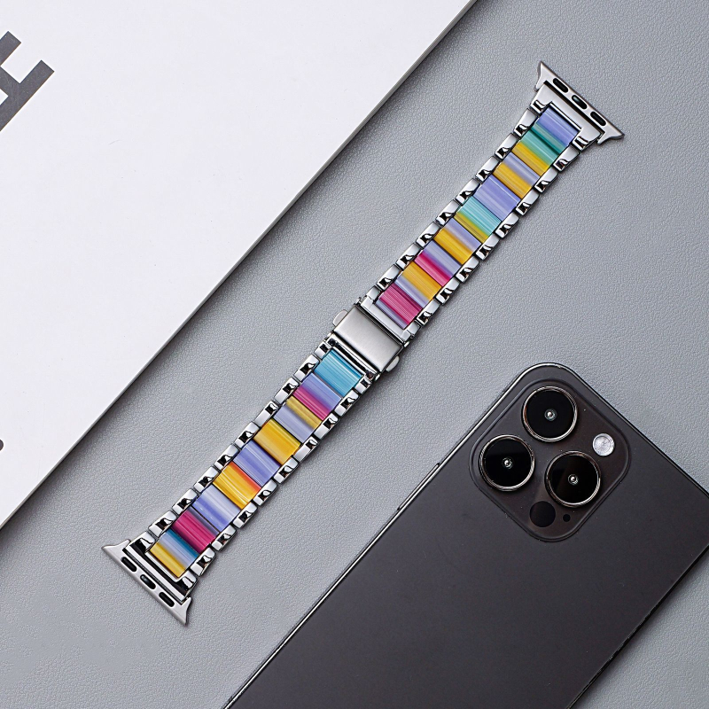 Metāla siksna Apple Watch ar salokāmu sprādzi, saderīga ar Apple Watch, zīmols Jin yi, moderns stils