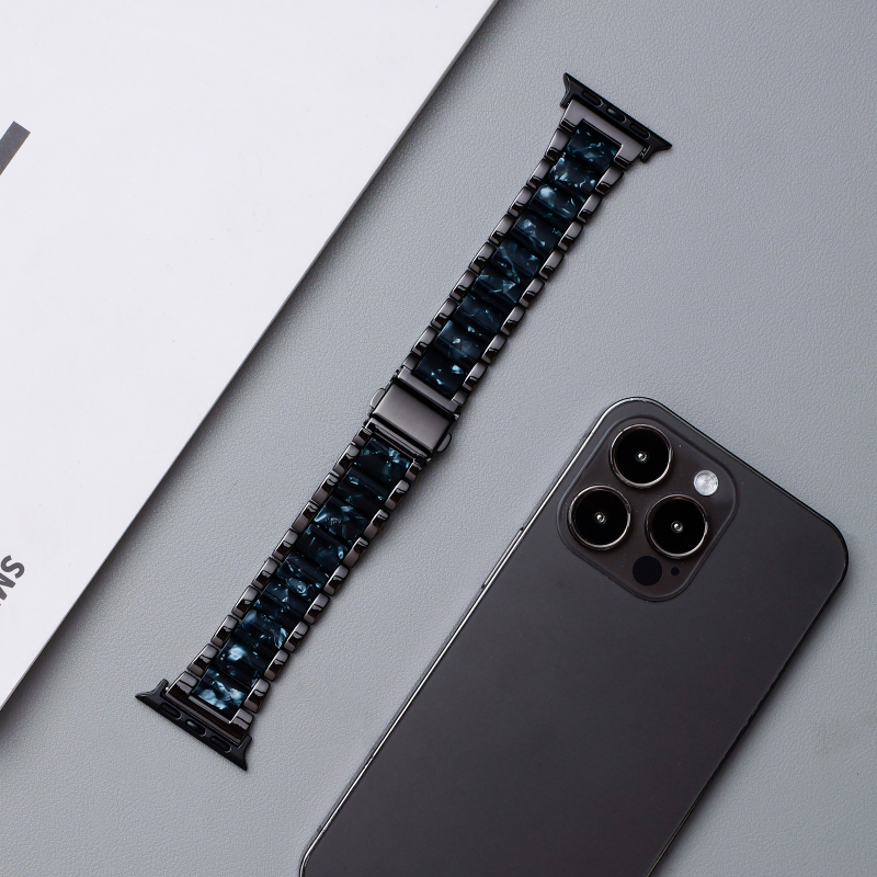 Metāla siksna Apple Watch ar salokāmu sprādzi, saderīga ar Apple Watch, zīmols Jin yi, moderns stils