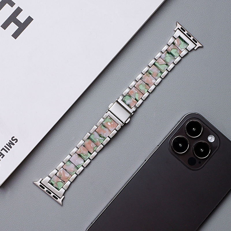 Metāla siksna Apple Watch ar salokāmu sprādzi, saderīga ar Apple Watch, zīmols Jin yi, moderns stils