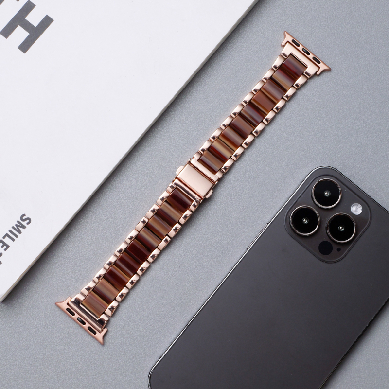 Metāla siksna Apple Watch ar salokāmu sprādzi, saderīga ar Apple Watch, zīmols Jin yi, moderns stils