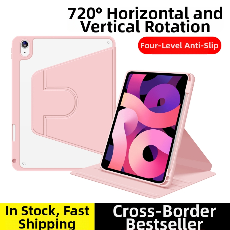 iPad Pro apsauginis dėklas su 360° pasukimu, įmontuotas stovas, PC medžiaga, miego funkcija, atsparus smūgiams, atsparus dilimui, kritimo apsauga, karšto presavimo danga