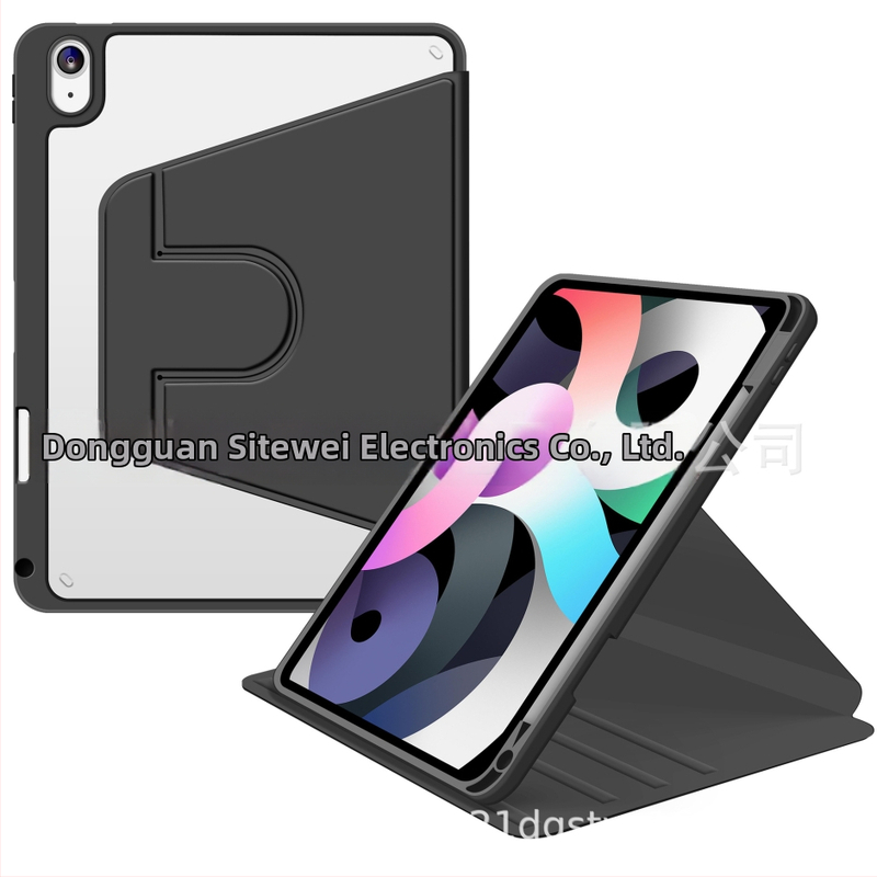 iPad Pro apsauginis dėklas su 360° pasukimu, įmontuotas stovas, PC medžiaga, miego funkcija, atsparus smūgiams, atsparus dilimui, kritimo apsauga, karšto presavimo danga