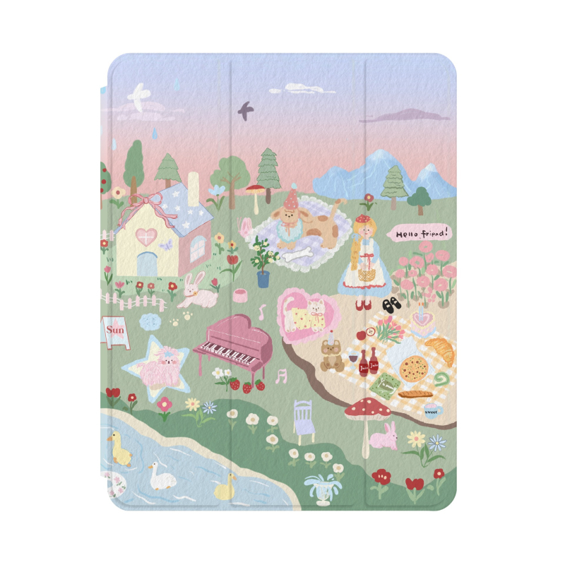 iPad apsauginis dėklas, TPU+PC, atsparus kritimui, miego funkcija, stilius Bracket/Cartoon