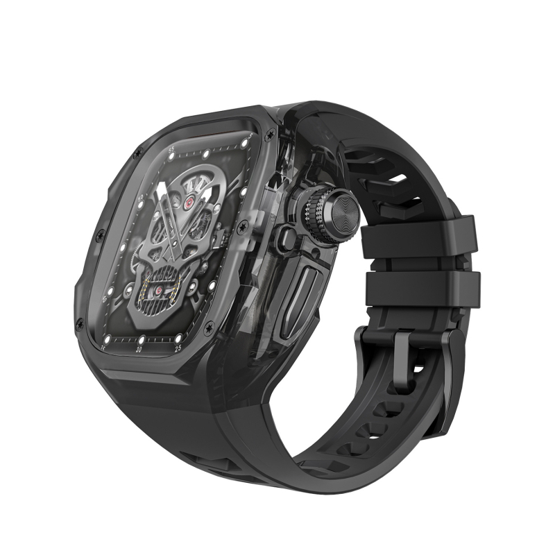 Ultra3 Apple Watch kaitsekorpus kiirvabastusega, integreeritud läbipaistva kaitsekorpus (Materjal: PC + silikaatgeel; Ühilduvus: Apple Watch; Kaal: 43 g)