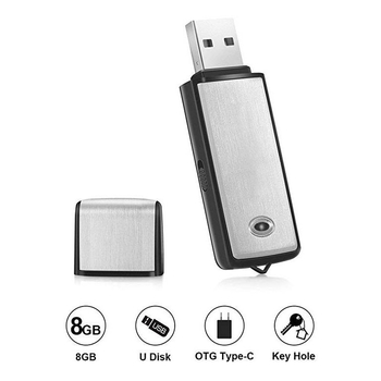 Stilou USB pentru înregistrare, 8GB memorie încorporată (înregistrare digitală, format MP3, 720 min, USB 3.0, reducere zgomot HD)