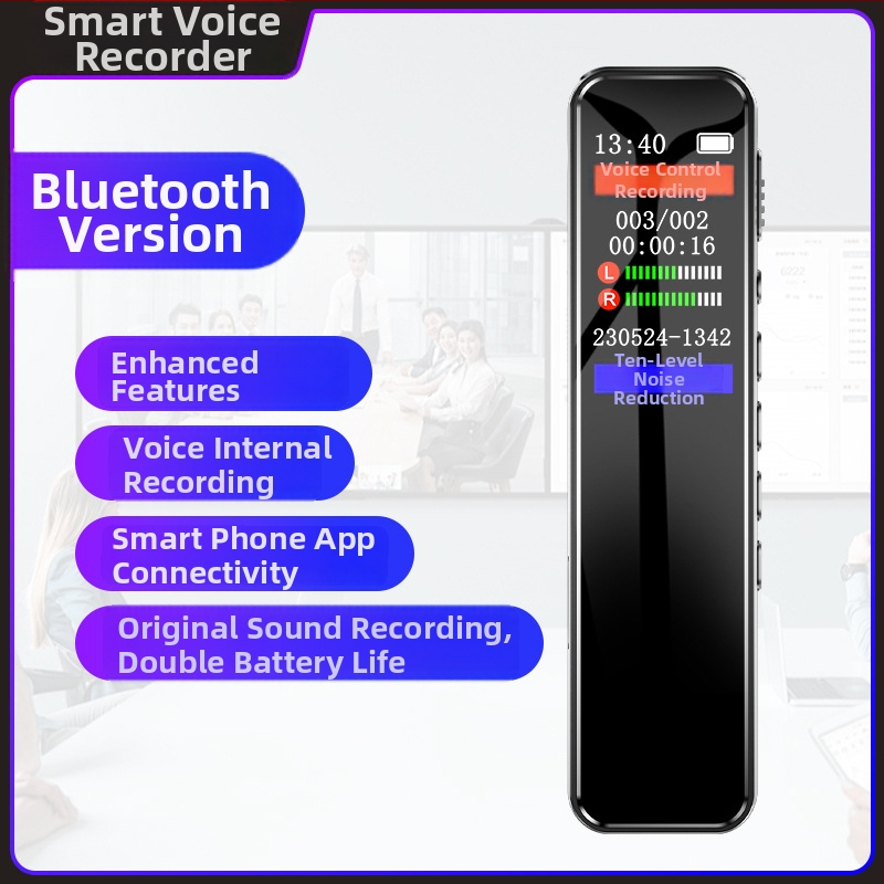 Pix de înregistrare cu Bluetooth, conversie voce în text, anulare zgomot HD, configurație cu două microfoane, până la 10 ore înregistrare.
