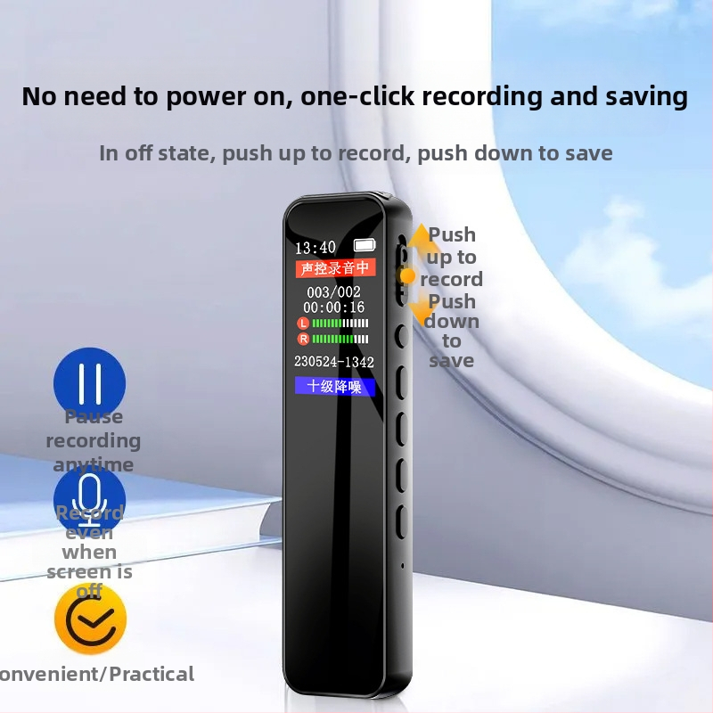 Pix de înregistrare cu Bluetooth, conversie voce în text, anulare zgomot HD, configurație cu două microfoane, până la 10 ore înregistrare.