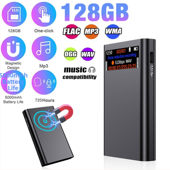 Pildspalva ierakstiem ar HD ekrānu - ierakstīšana ar vienu pieskārienu, 700 stundas darbības laiks, MP3/WMA/WAV formāti, TF karte, USB 2.0, divi mikrofoni