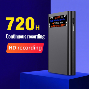 Pildspalva ierakstiem ar HD ekrānu - ierakstīšana ar vienu pieskārienu, 700 stundas darbības laiks, MP3/WMA/WAV formāti, TF karte, USB 2.0, divi mikrofoni