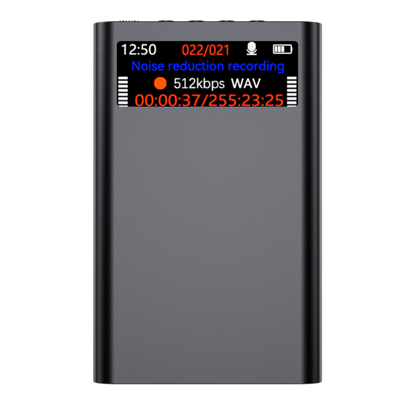 Pildspalva ierakstiem ar HD ekrānu - ierakstīšana ar vienu pieskārienu, 700 stundas darbības laiks, MP3/WMA/WAV formāti, TF karte, USB 2.0, divi mikrofoni