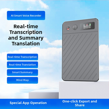 A3P AI tiešraides tulkošanas un transkripcijas ierakstītājs – WAV ieraksts, līdz 900 minūtēm, USB 2.0, divi mikrofoni, alumīnija sakausējuma korpuss