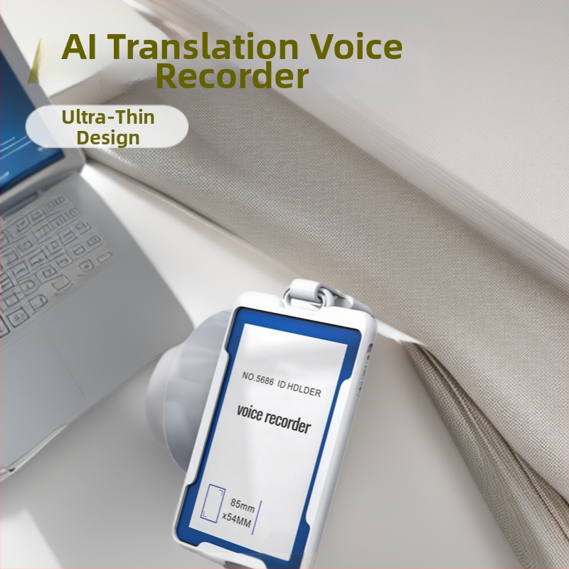 K3A Darba zīmes ierakstītājs - AI tulkojums uz tekstu, 12 stundu ieraksts, MP3/WMA/WAV formāti, 2 iebūvēti mikrofoni, USB 2.0