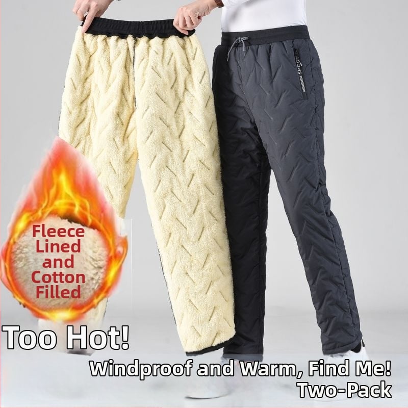 Férfi téli vastag pamut nadrág juhgyapjú béléses, egyenes szabású