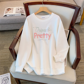 Pamukasta dukserica s okruglim izrezom, duge rukave, tanki materijal, jesensko izdanje 2025