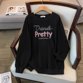 Pamukasta dukserica s okruglim izrezom, duge rukave, tanki materijal, jesensko izdanje 2025