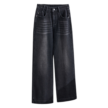 Džinsinės tiesaus kirpimo kelnės su fliso įdaila, korėjietiško stiliaus, kaubojo siluetas, 70–80% medvilnė.