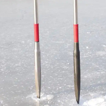 Trokutni alat za probijanje leda za zimski ribolov kroz led, s odvojivim dijelom