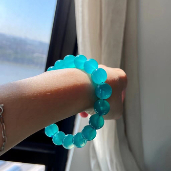 Prirodni 7A amazonit narukvica, unisex etnički stil nakita, svjež i sladak dizajn, materijal: prirodni kristali/poludrago kamenje