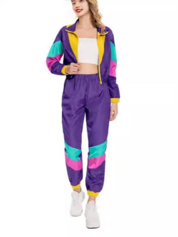 Costum Halloween Hip-Hop pentru cosplay – ansamblu retro disco pentru scenă, 75D poliester, primăvara 2024, pentru femei 18–24