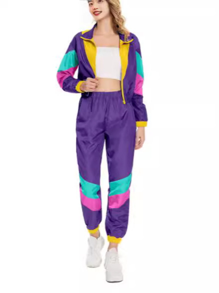 Costum Halloween Hip-Hop pentru cosplay – ansamblu retro disco pentru scenă, 75D poliester, primăvara 2024, pentru femei 18–24