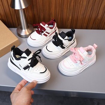 Bērnu kurpes ar Velcro aizdari, PU augšdaļa, gumijas zole, zemais profils, tekstila iekšējā zole; vecuma diapazons 1–3 un 4–6 gadi