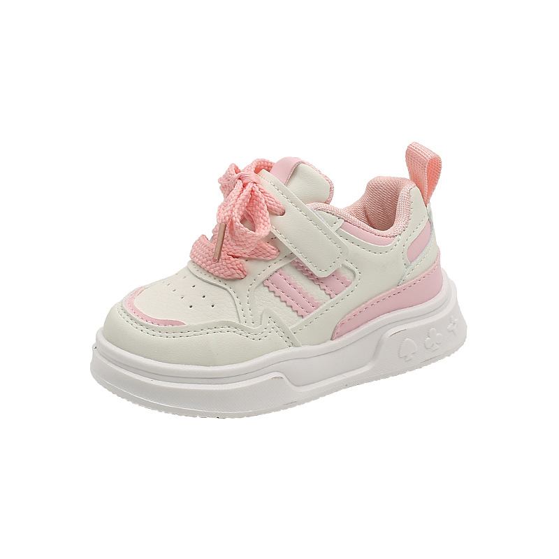 Bērnu kurpes ar Velcro aizdari, PU augšdaļa, gumijas zole, zemais profils, tekstila iekšējā zole; vecuma diapazons 1–3 un 4–6 gadi