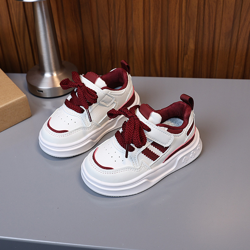 Bērnu kurpes ar Velcro aizdari, PU augšdaļa, gumijas zole, zemais profils, tekstila iekšējā zole; vecuma diapazons 1–3 un 4–6 gadi