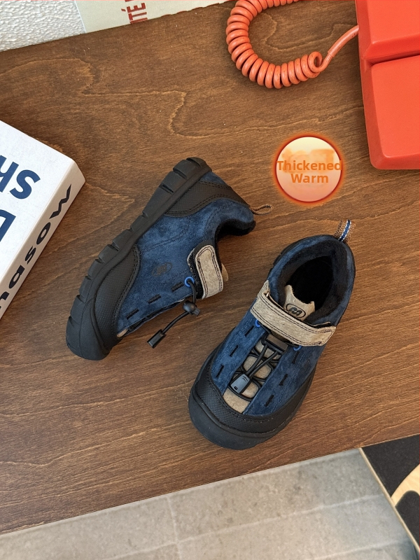 Bērnu āra pārgājienu kurpes ar Velcro - zems augšējais, gumijas zole, virsējais materiāls no sintētiskās ādas, ergonomiskas iekšējās zolītes