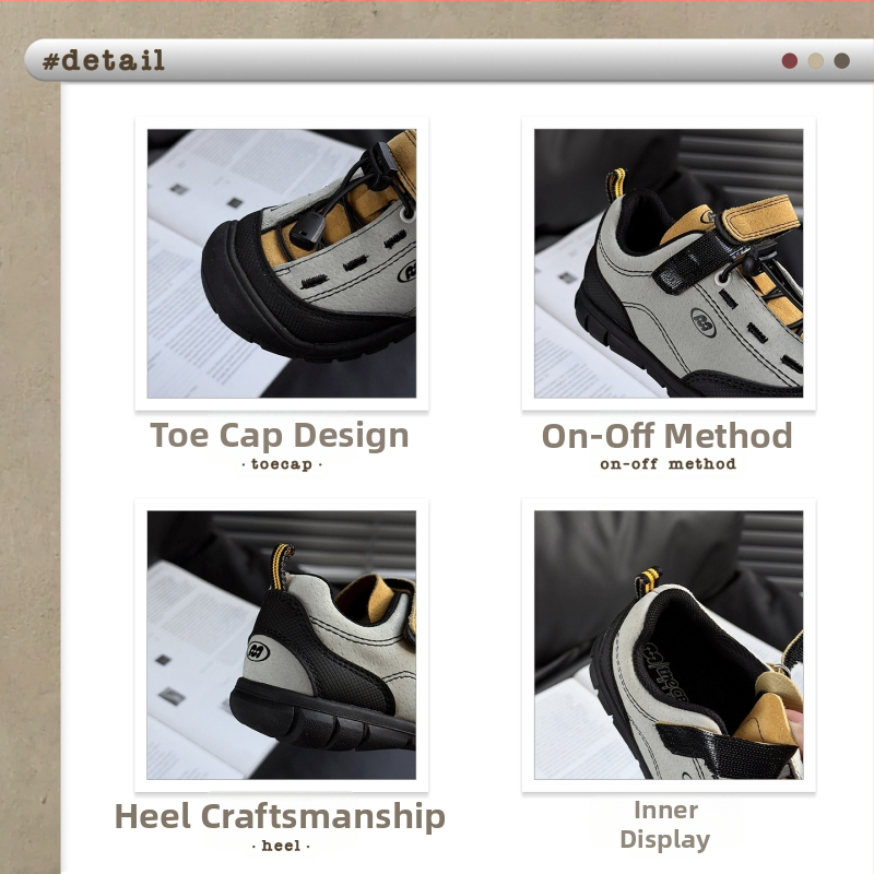 Bērnu āra pārgājienu kurpes ar Velcro - zems augšējais, gumijas zole, virsējais materiāls no sintētiskās ādas, ergonomiskas iekšējās zolītes