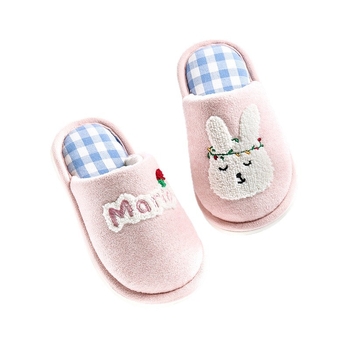 Детски ленени пантофи – унисекс, карикатурен животински принт, EVA подметка, запазват топлината (4–16 години)