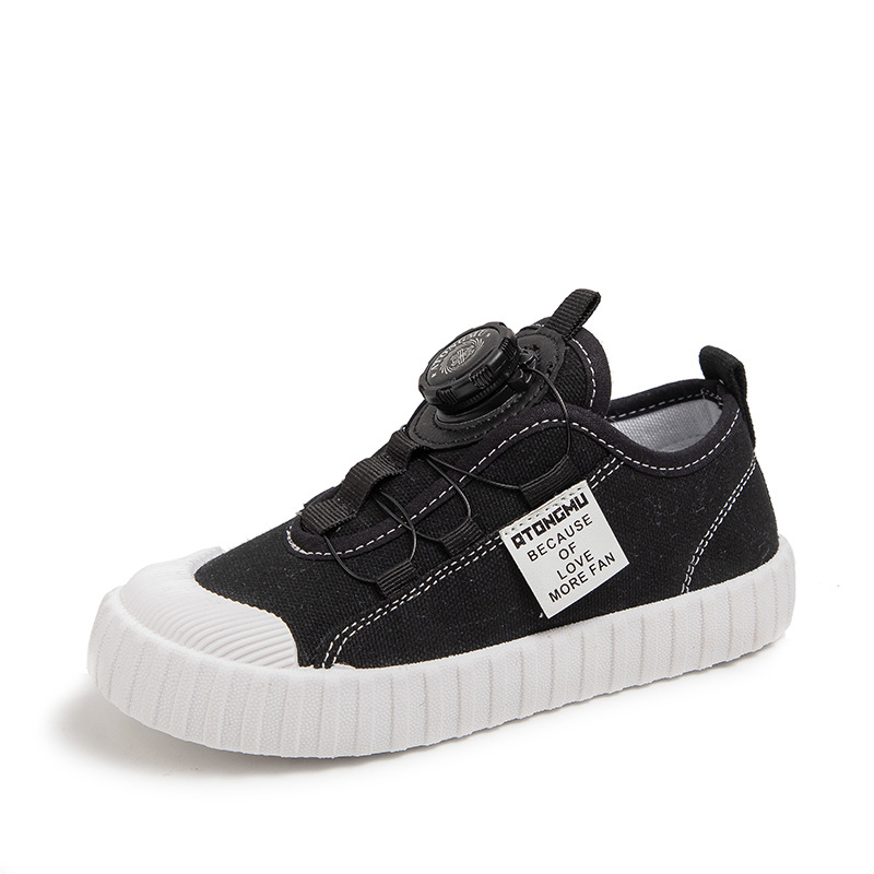 Gyermekeknek készült légáteresztő vászoncipő, minden évszakra, forgó gombos zárás, gumitalp, vászon felsőrész