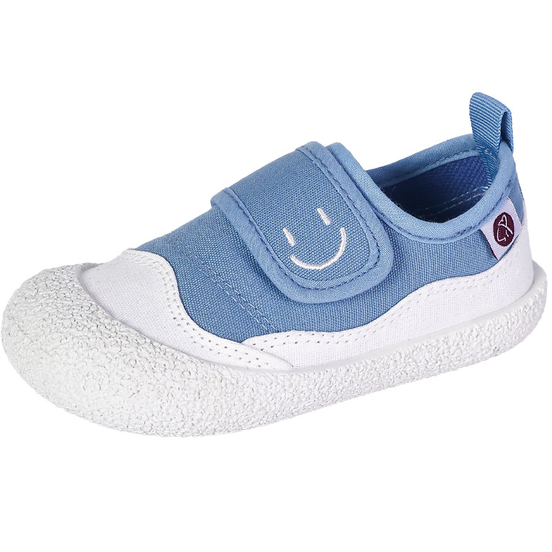 Gyerekeknek való vászoncipő Velcro-záródással, légáteresztő, alacsony felső rész, PVC talp, beltéri használatra, uniszex, tavasz–ősz