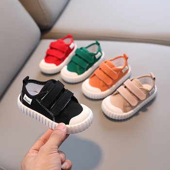 Vászon gyerekcipő Velcro-záróval, alacsony felső rész, gumitalp, EVA talpbetét, lélegző