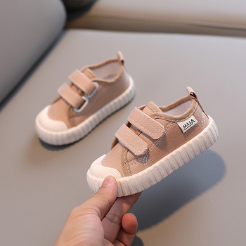 Vászon gyerekcipő Velcro-záróval, alacsony felső rész, gumitalp, EVA talpbetét, lélegző