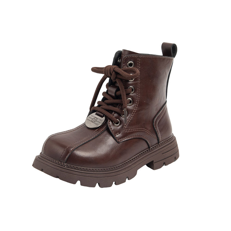 Μποτάκια Μάρτιν για κορίτσια, δέρμα μικροϊνών, σόλα από καουτσούκ, πλαϊνό φερμουάρ, χειμερινό μοντέλο 2025