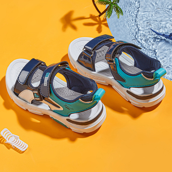 HOBIBEAR Bērnu Sandales 2025. gada vasara, Space leather augšpuse, EVA zole, Velcro aizdare, Unisex, vecums 4–16 gadi