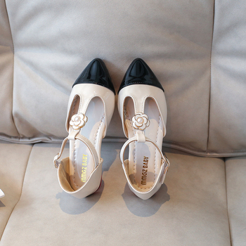 Κοριτσίστικα PU δερμάτινα παπούτσια με Velcro κλείσιμο, μυτερός μπροστινός, χαμηλό ύψος, καουτσούκ σόλα, για άνοιξη και φθινοπωρο