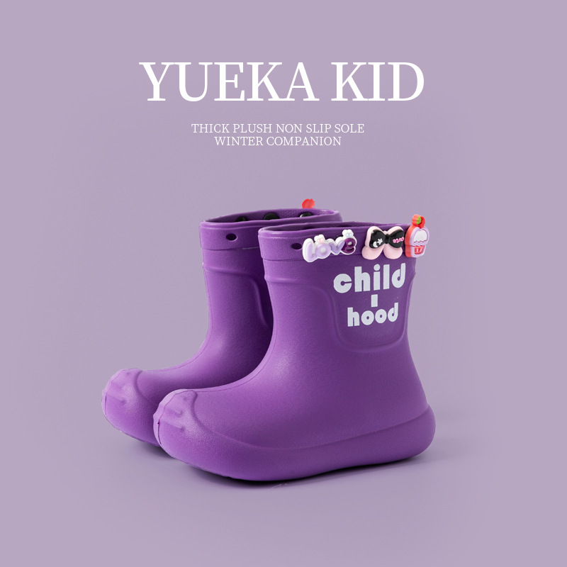 Bērnu lietus zābaki (EVA augšējā daļa; karikatūras raksts; unisex; vecums 1–16 gadi)