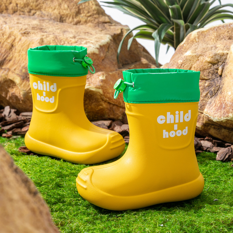 Bērnu lietus zābaki (EVA augšējā daļa; karikatūras raksts; unisex; vecums 1–16 gadi)