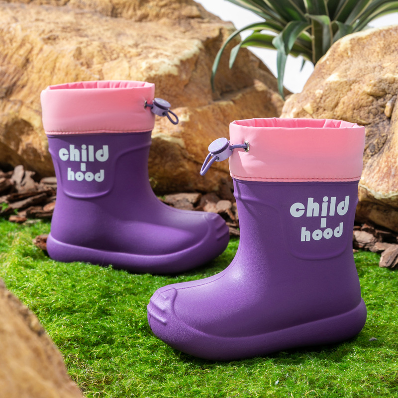 Bērnu lietus zābaki (EVA augšējā daļa; karikatūras raksts; unisex; vecums 1–16 gadi)