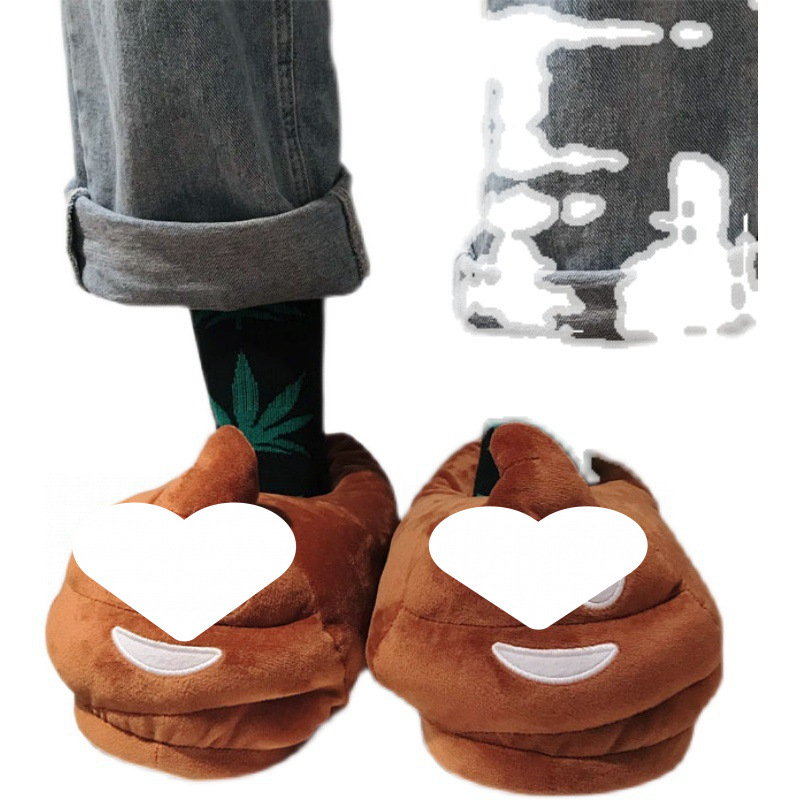 Детски памучни пантофи с забавни лица, унисекс, за деца на 1–3 г., топли, антиплъзгаща EVA подметка, закрита пета