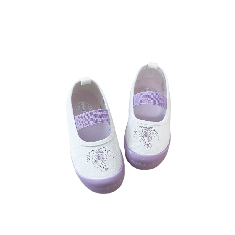 Hímzett Slip-On beltéri gyerekcipő – vászon felsőrész, injektált talp, könnyű, 1–12 éveseknek, nyár/tavasz/ősz