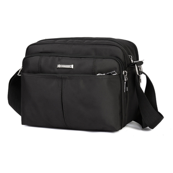 Geantă de umăr pentru bărbați din pânză Oxford, stil urban minimalist, design multistrat, impermeabilă și rezistentă, încăpătoare pentru laptop de 10 inch, Darnoch