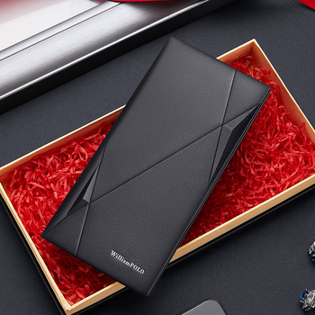 King Paul muški dugi kožni novčanik, bi-fold, gornji sloj kravlje kože, poliester podstava