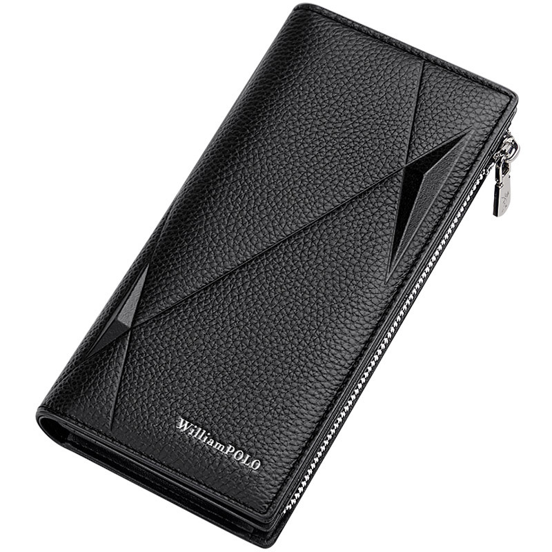 King Paul muški dugi kožni novčanik, bi-fold, gornji sloj kravlje kože, poliester podstava