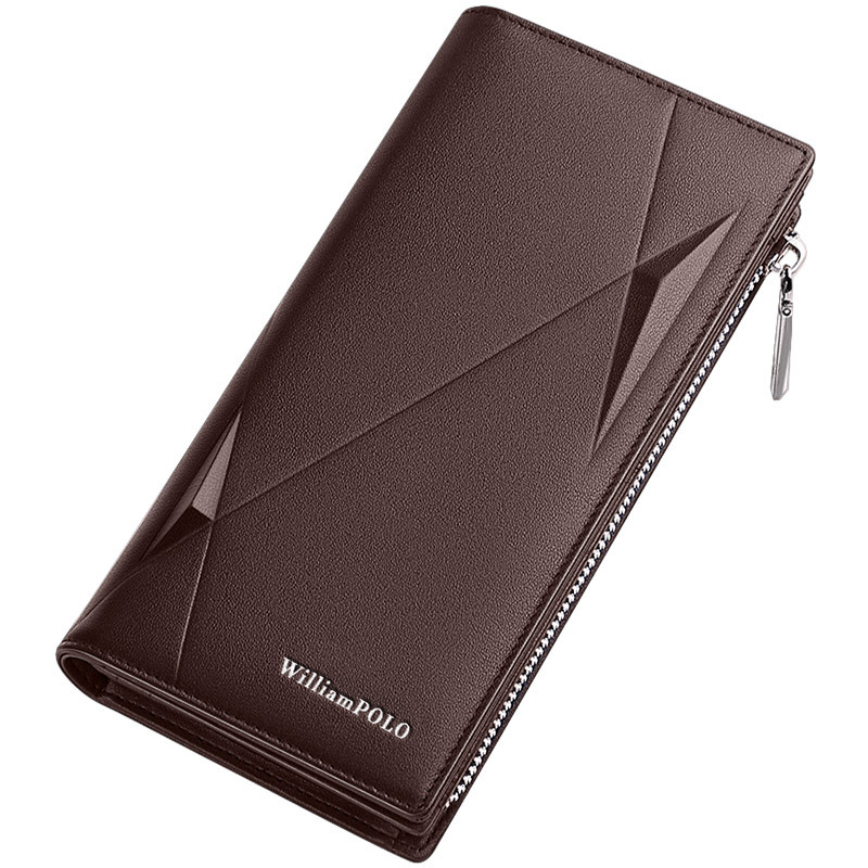 King Paul muški dugi kožni novčanik, bi-fold, gornji sloj kravlje kože, poliester podstava