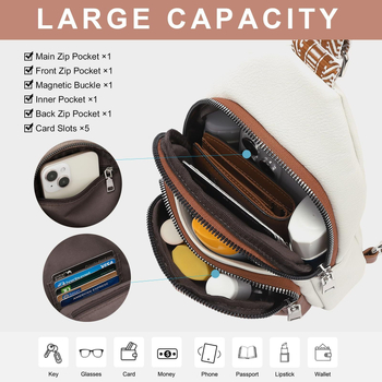 PU sievietes krossbody soma, pilsētas vienkāršs moto stils, rāvējslēdzēja aizvērums, poliesteres odere, iekšējās kabatas ar rāvējslēdzēju